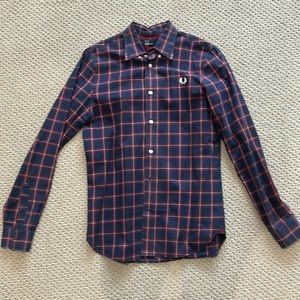 Fred Perry maroon/red flannel shirt